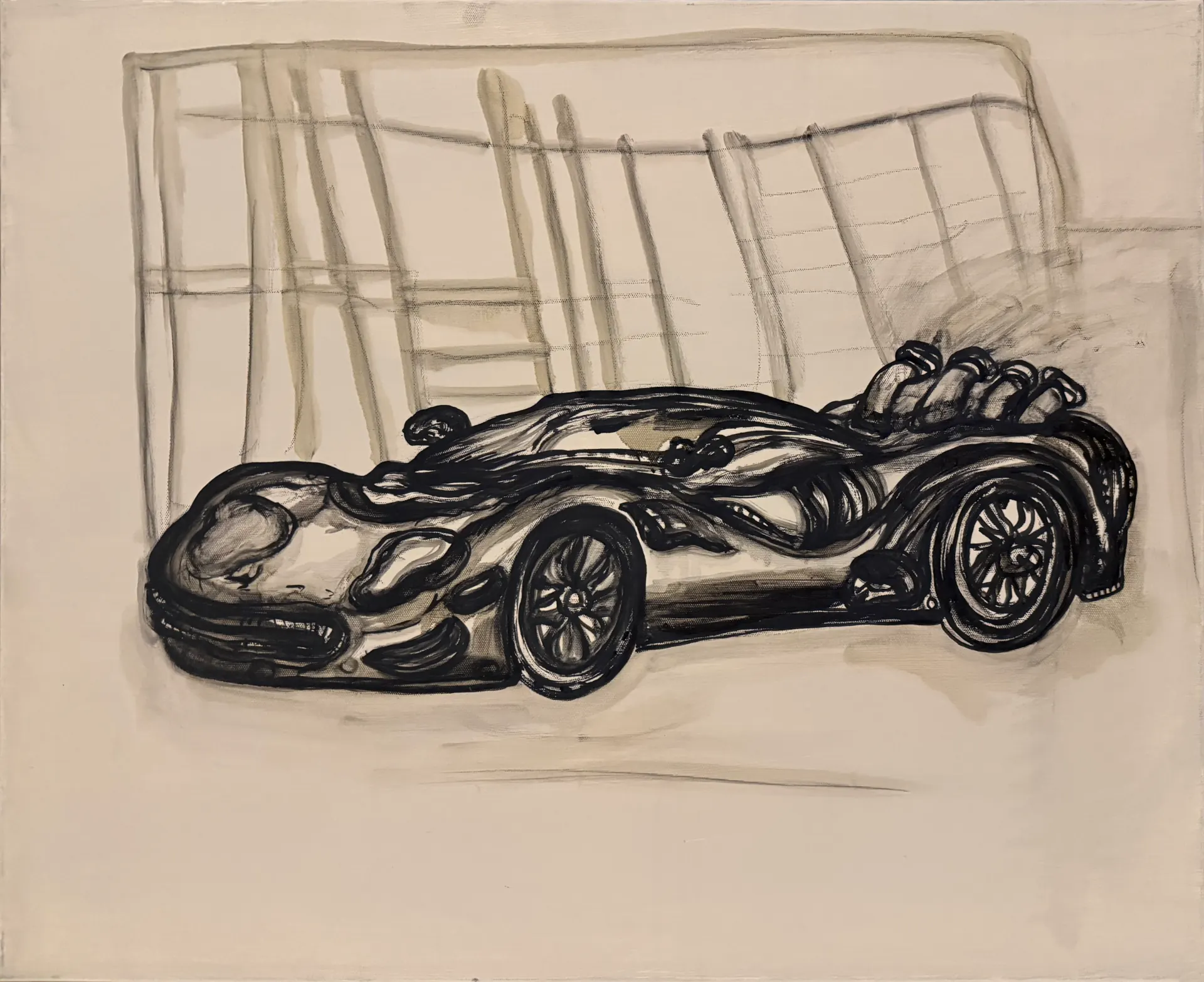 Super Car Black and White