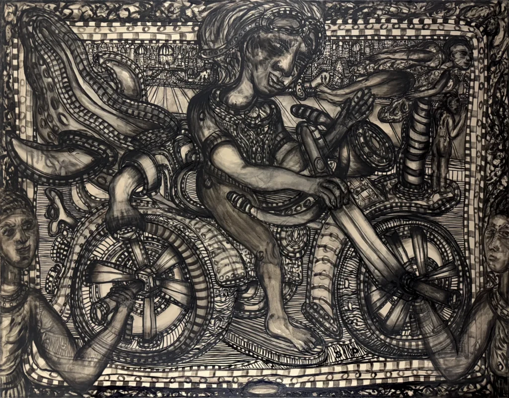 6 Motorcycle Rider Black and White