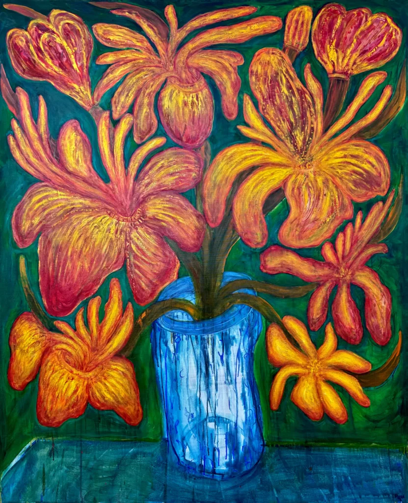 1 Red Orange Floral