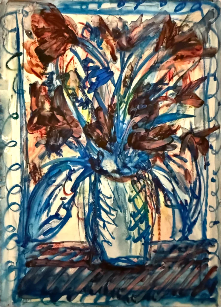Watercolor Blue Floral #8