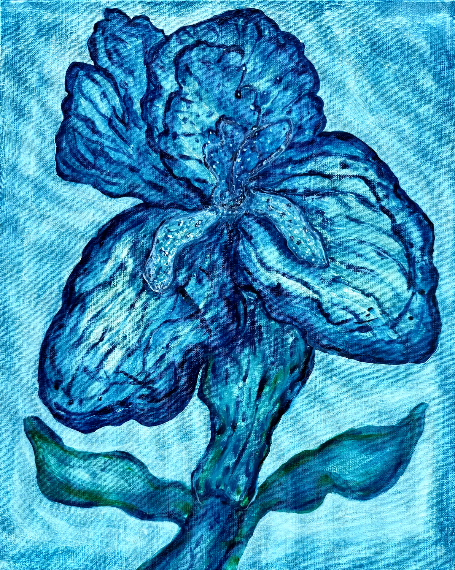 Blue Iris Floral 32